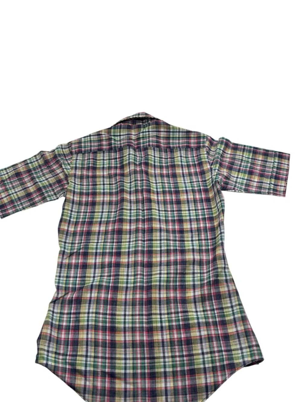 Vintage 70s GAP Multicolor Plaid Button-Down Shirt Womens Butterfly Collar - Picture 2 of 12